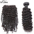 Fashionable Texture Human Curly Hair 3 Bundles With Closure Cuticle Aligned Grade 8A9A Brazilian Factory Direct For Sale